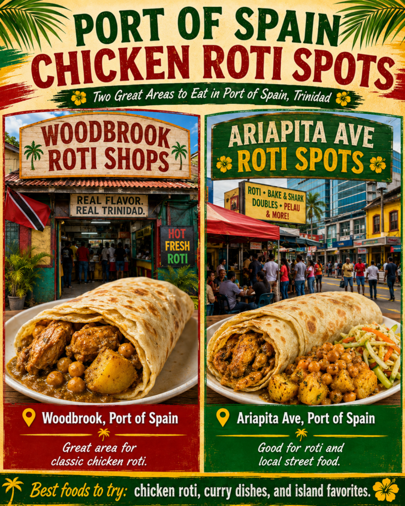 Port of Spain Chicken Roti Spots two great areas to east in port of Spain Trinidad
